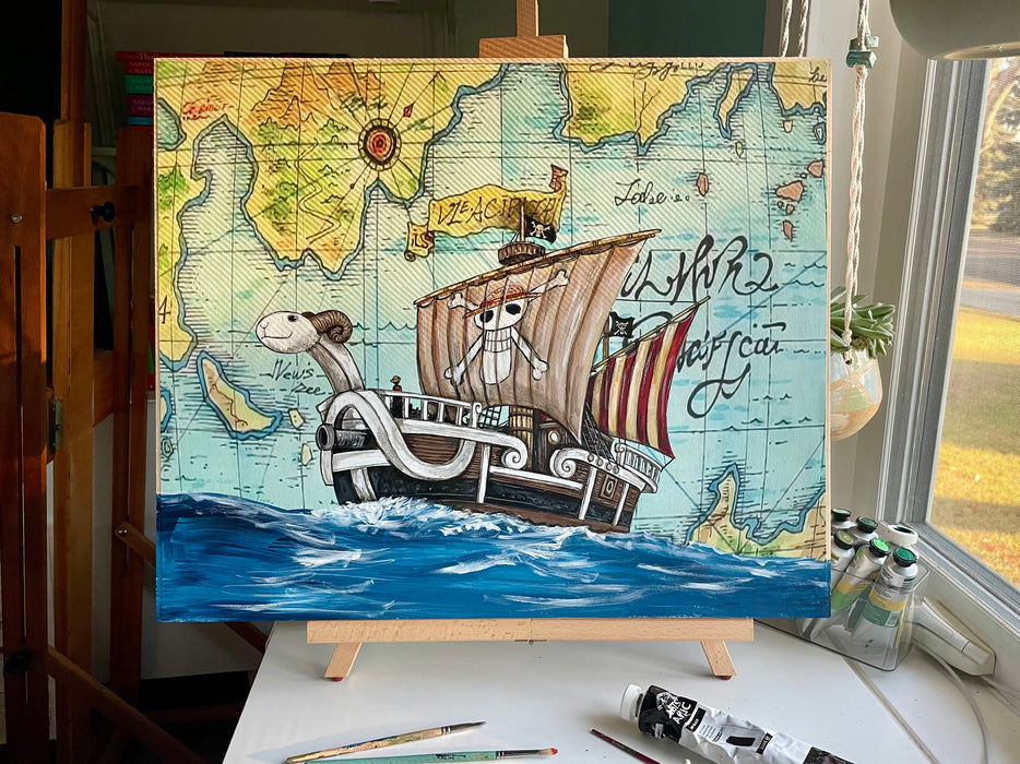 Original Painting of The Going Merry Pirate Ship