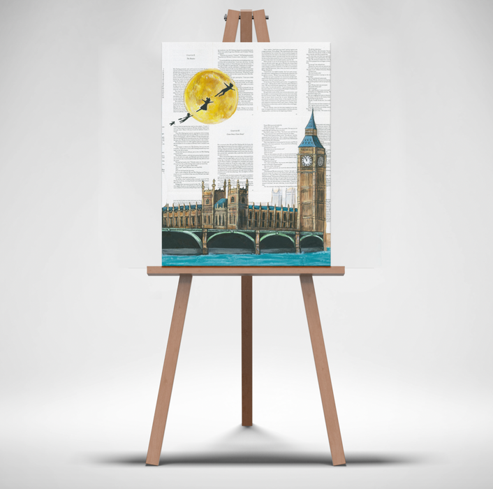 Canvas Print of Peter Pan flying over London