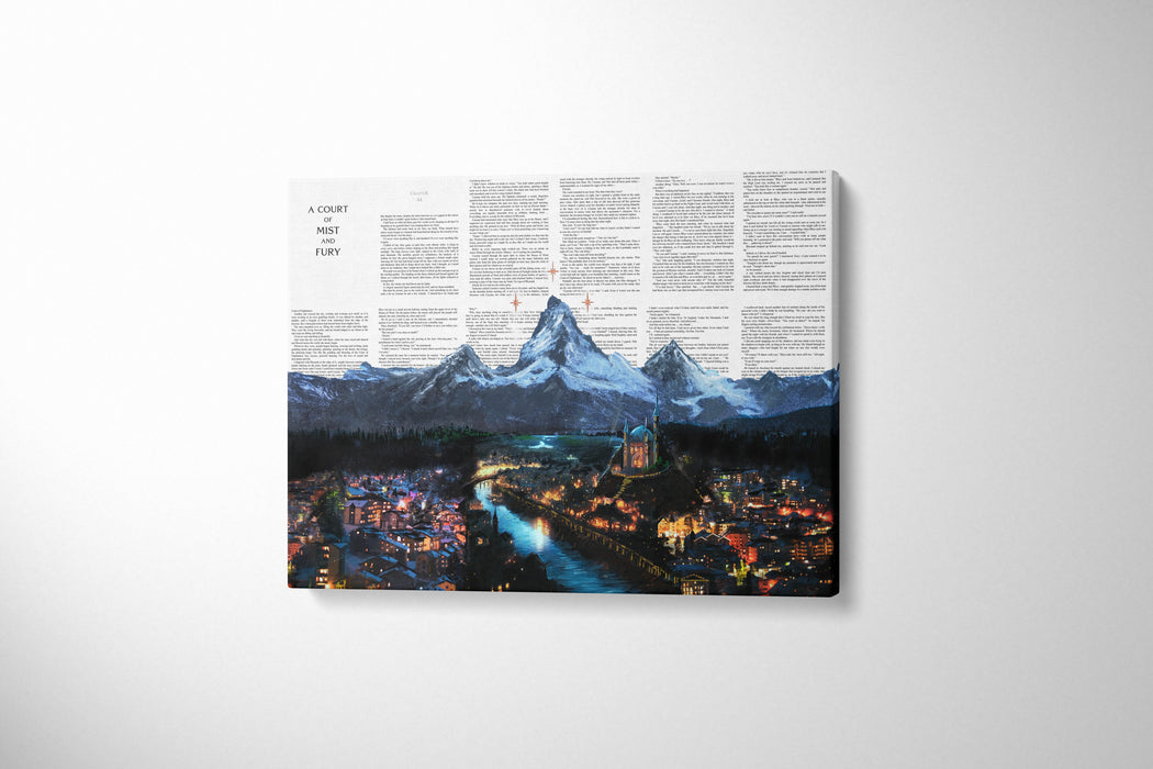 Canvas Print of Velaris on Book Pages *Officially Licensed Sarah J Maas