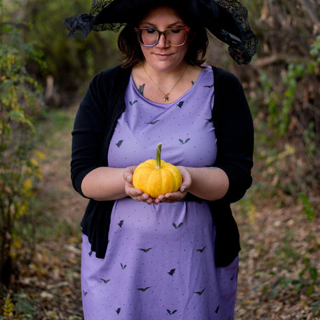 Going Batty Tie Wrap Dress with Pockets