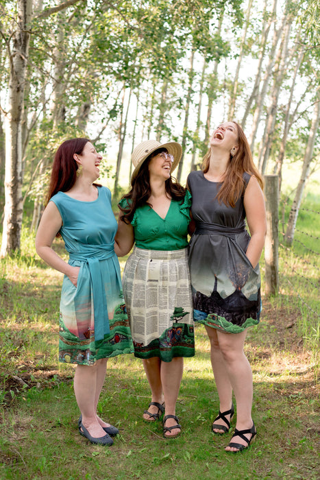 The Shire on Book Pages Skirt with Pockets