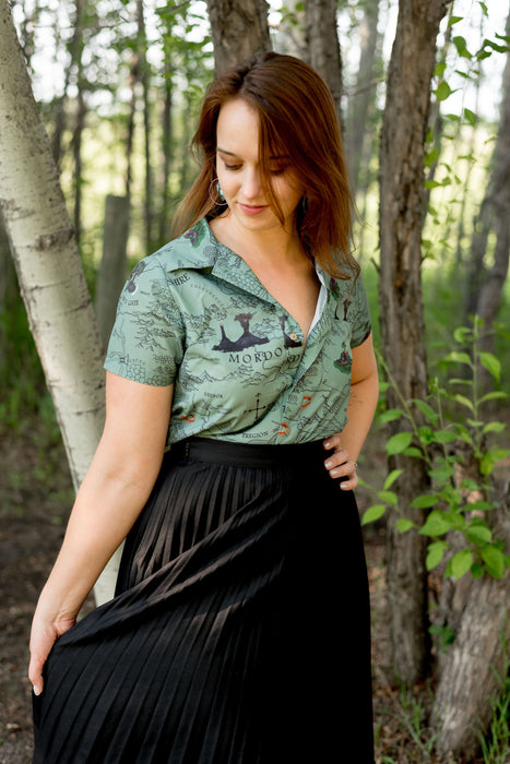 Middle Earth Map Button-up Shirt