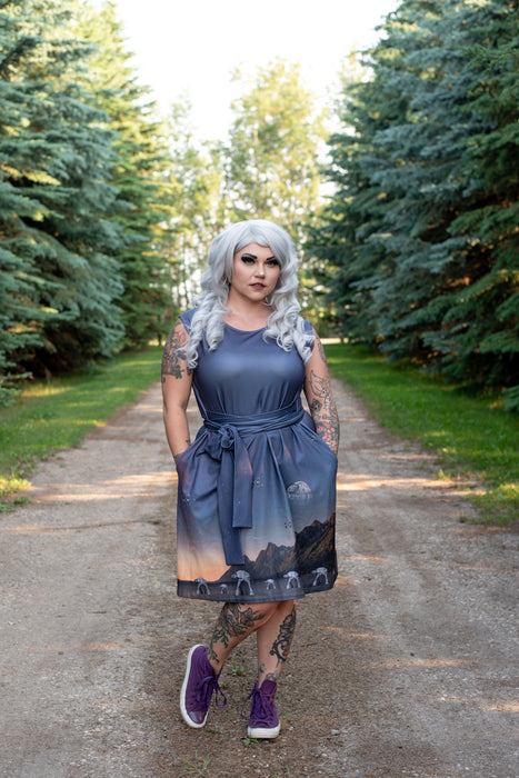 Empire Sunrise Tie Wrap Dress