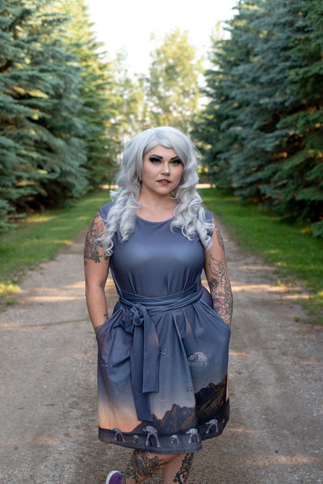 Empire Sunrise Tie Wrap Dress