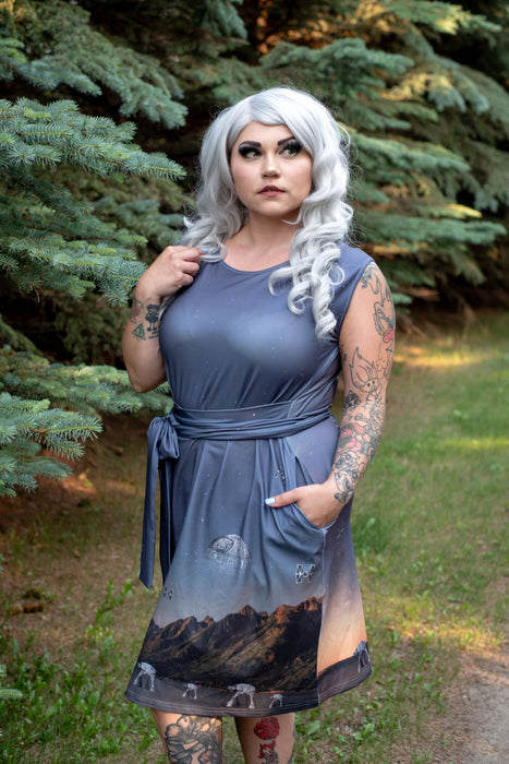 Empire Sunrise Tie Wrap Dress