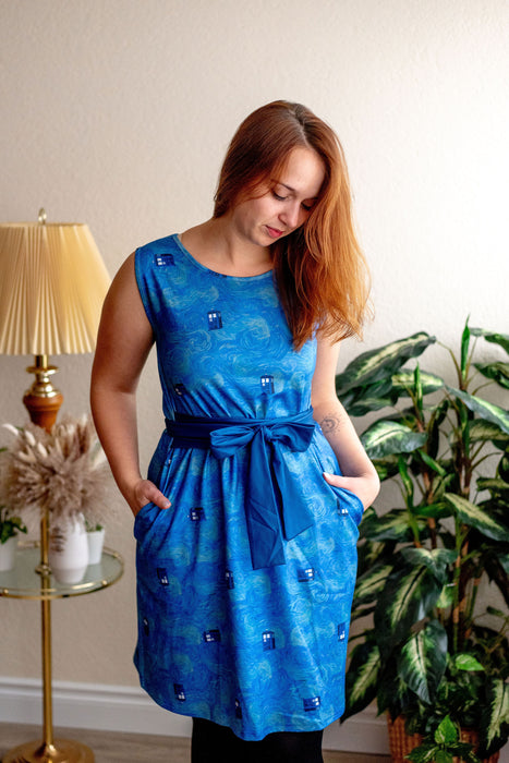 Starry Night & The Doctor Tie Wrap Dress with Pockets