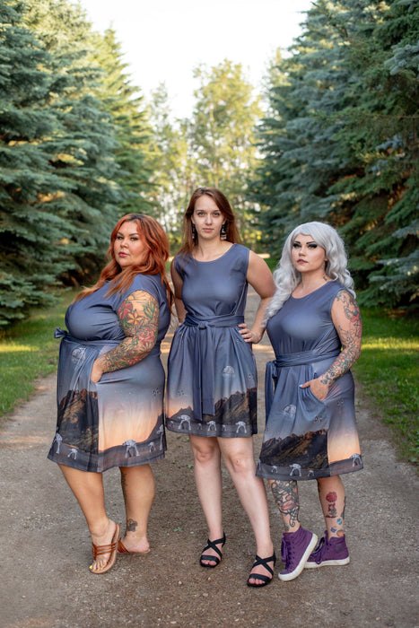 Empire Sunrise Tie Wrap Dress