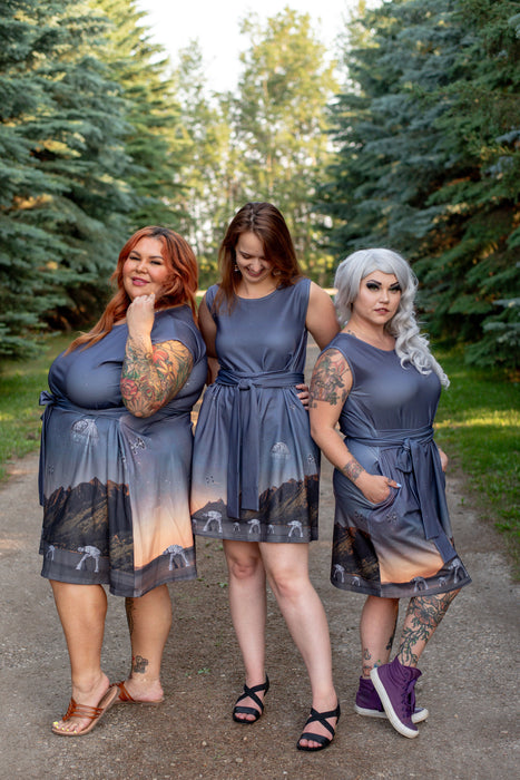 Empire Sunrise Tie Wrap Dress