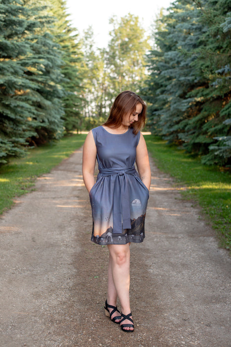 Empire Sunrise Tie Wrap Dress