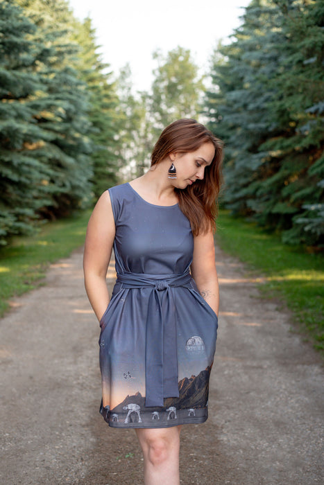 Empire Sunrise Tie Wrap Dress