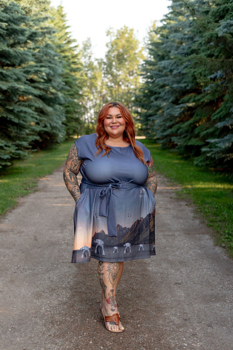 Empire Sunrise Tie Wrap Dress