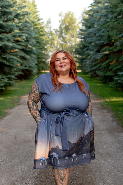 Empire Sunrise Tie Wrap Dress