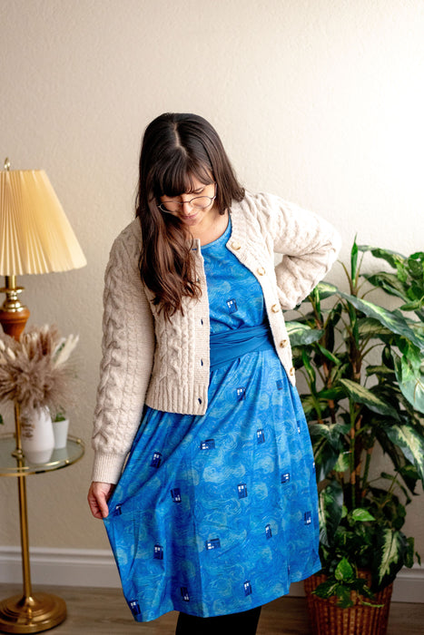 Starry Night & The Doctor Tie Wrap Dress with Pockets