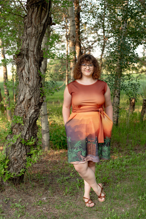 Jurassic Sunset Tie Wrap Dress