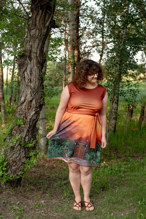Jurassic Sunset Tie Wrap Dress