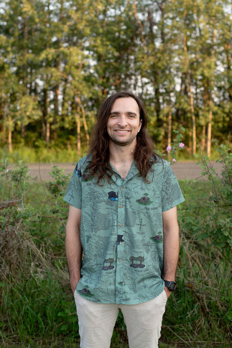 Middle Earth Map Button-up Shirt