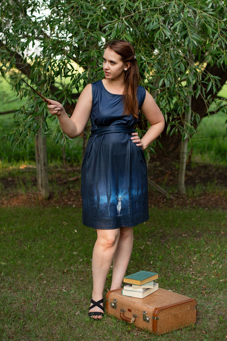 Expecto-Patronum Tie Wrap Dress with Pockets