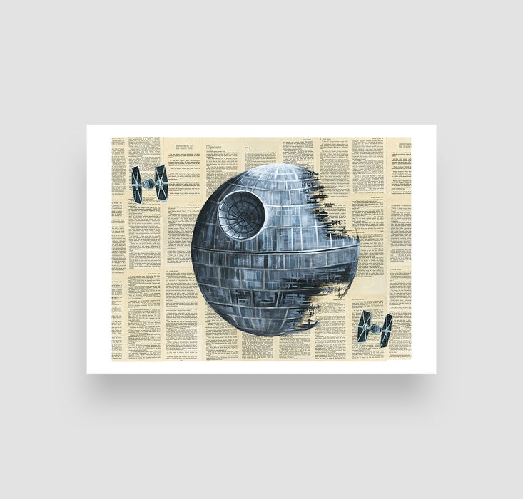 5" x 7" Paper Print of a Death Star