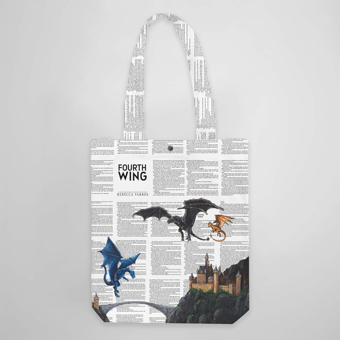 Deluxe Canvas Tote Bag of Dragon Riders Quadrant
