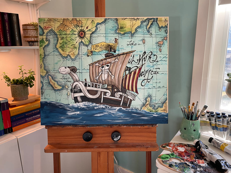 Original Painting of The Going Merry Pirate Ship