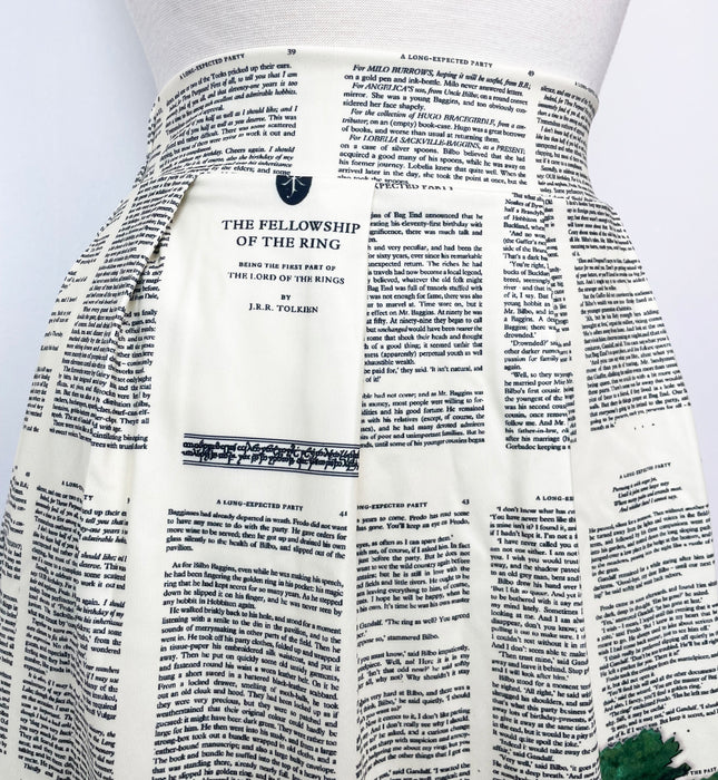 The Shire on Book Pages Skirt with Pockets