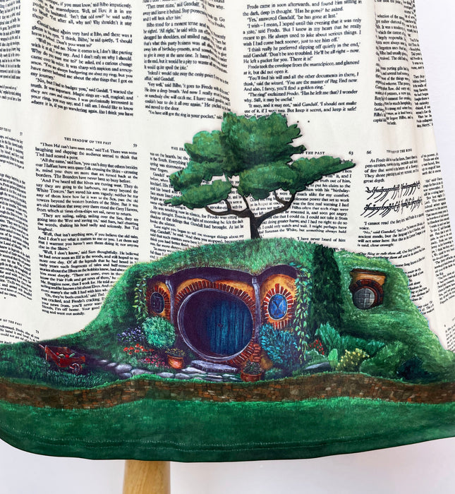 The Shire on Book Pages Skirt with Pockets