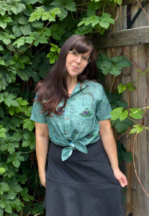 Middle Earth Map Button-up Shirt