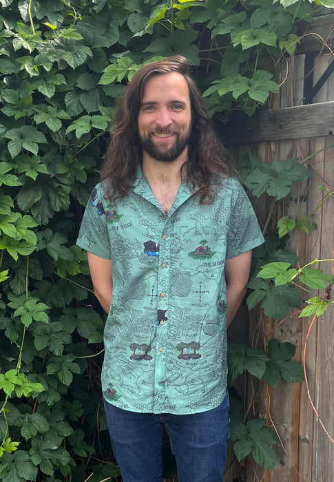 Middle Earth Map Button-up Shirt