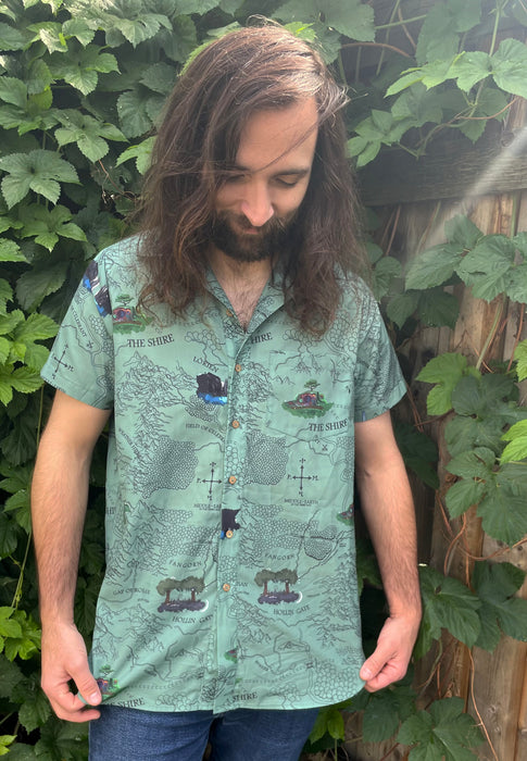 Middle Earth Map Button-up Shirt