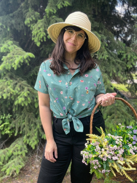 Winnie & Friends Floral Button-up Shirt