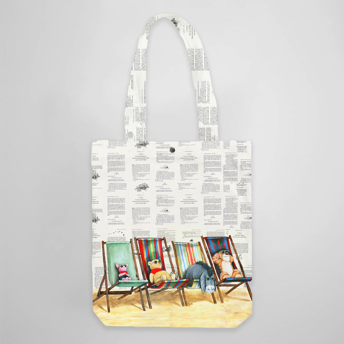 Deluxe Canvas Tote Bag of Poohs Beach Day