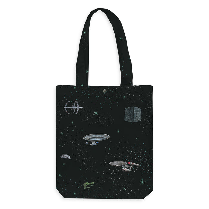 Deluxe Canvas Tote Bag of Star Trekking Ships