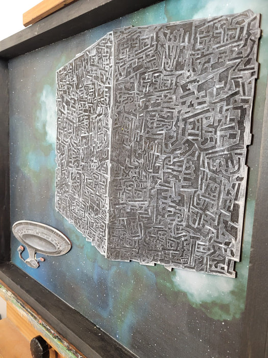 Original Painting of The Enterprise versus The Collective