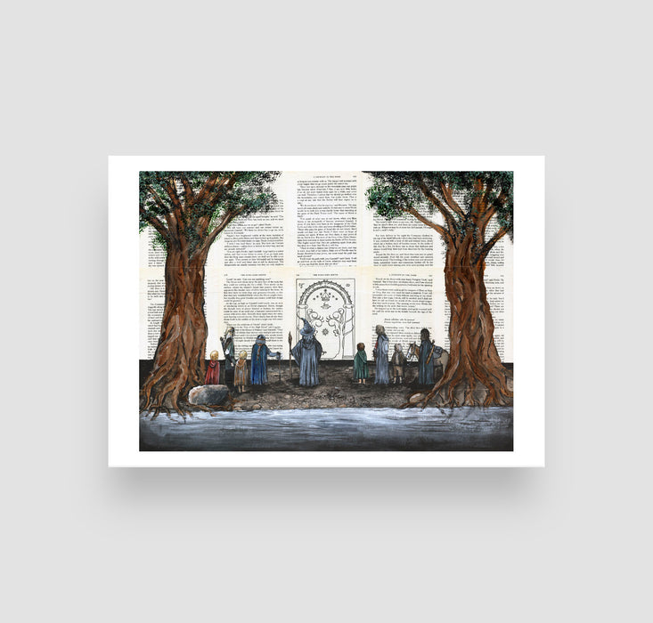 5" x 7" Paper Print of The Gates to Moria