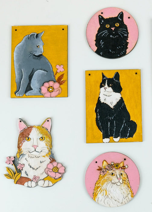 Cats Painted Ornaments *DISPLAY Painted by Kay