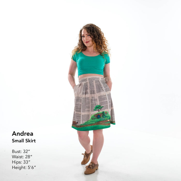 The Shire on Book Pages Skirt