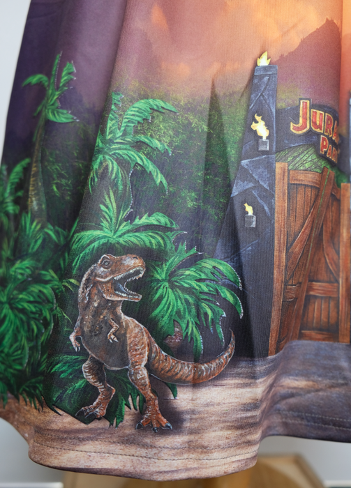 Jurassic Sunset Tie Wrap Dress with Pockets