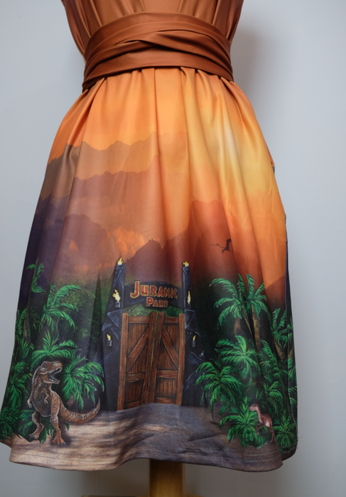 Jurassic Sunset Tie Wrap Dress