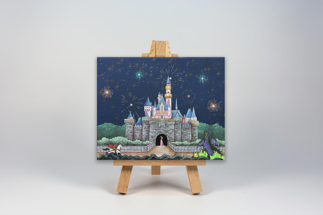 Mini Canvas Print of Sleeping Beautys Castle
