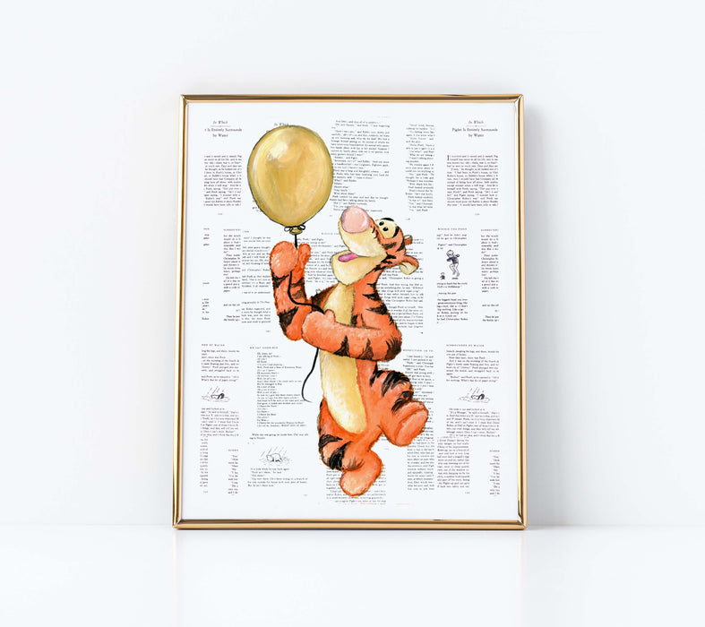 11" x 14" Paper Print of a springy Tiger